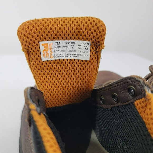 Timberland Pro Womens Titan 63189 Brown Alloy Toe Work Boots Size 7M Leather - Picture 8 of 11